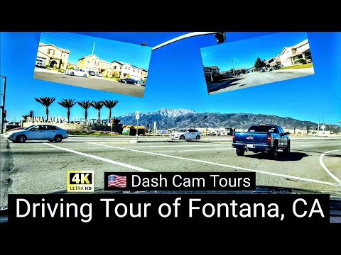 4K - Driving Tour of Fontana, California, USA (North Part) Wide View by Dash Cam Tours